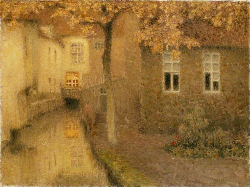 Kanalt i Brugge i skymningen - Henri Le Sidaner