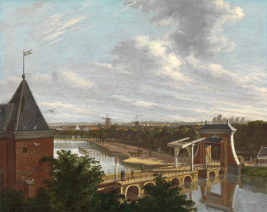 Le canal extérieur d'Amsterdam au Leidsepoort, vu du théâtre - Johannes Rienksz Jelgerhuis
