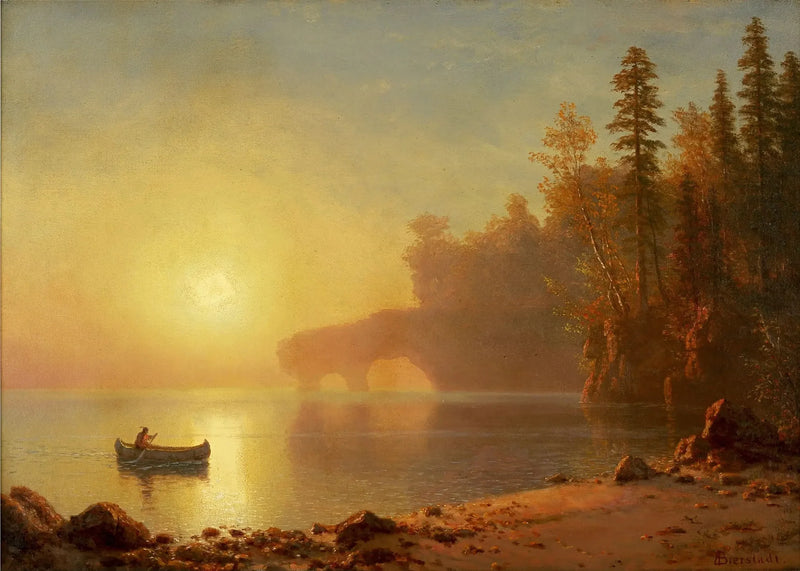 Indisk kanot - Albert Bierstadt