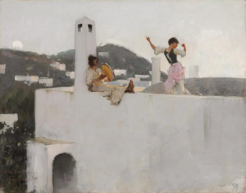 Capri Girl på ett tak - John Singer Sargent