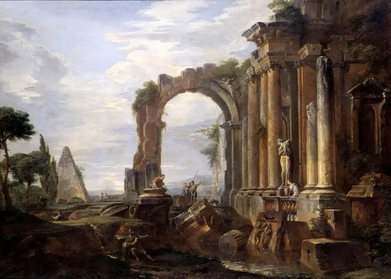 Capriccio av de klassiska ruinerna - Giovanni Paolo Panini