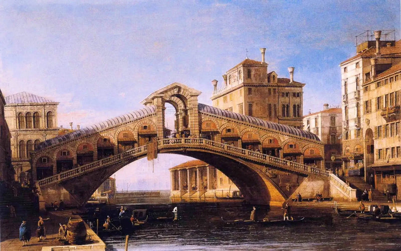 Capriccio di Rialto med lagunen i bakgrunden - Canaletto