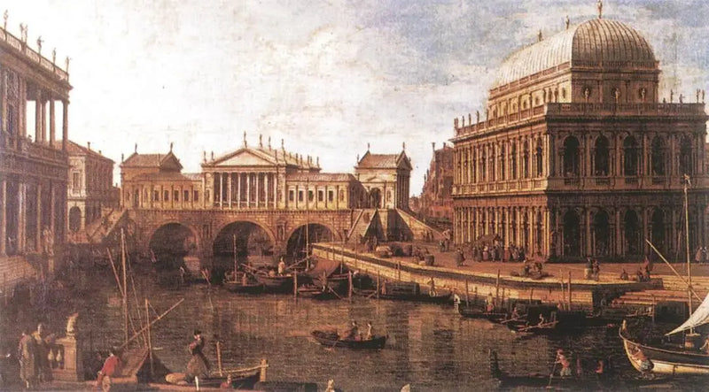 Caprice med palladianska byggnader - Canaletto