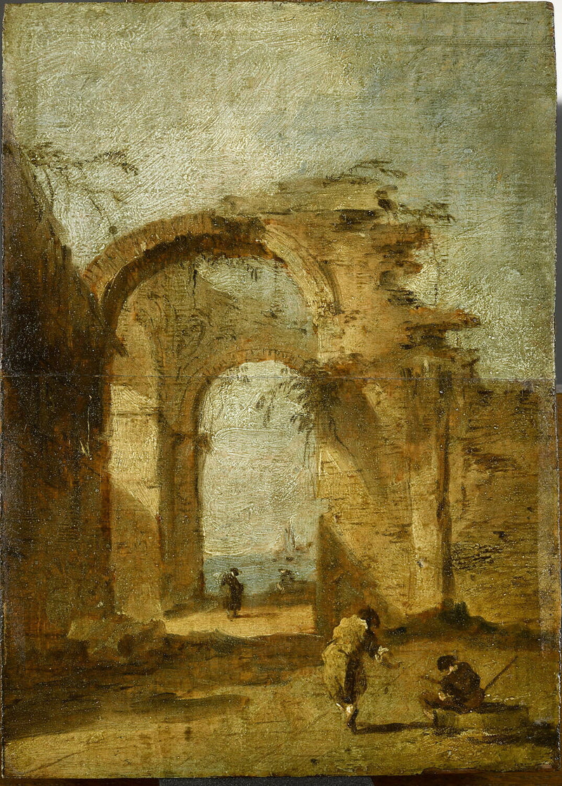 Caprice med en ruin i båge - Francesco Guardi