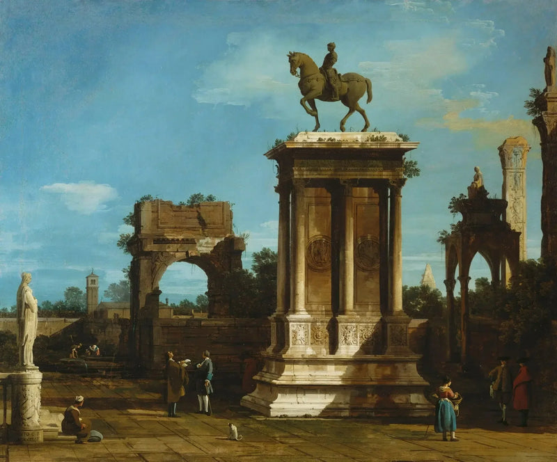 Caprice av monumentet Colleoni - Canaletto