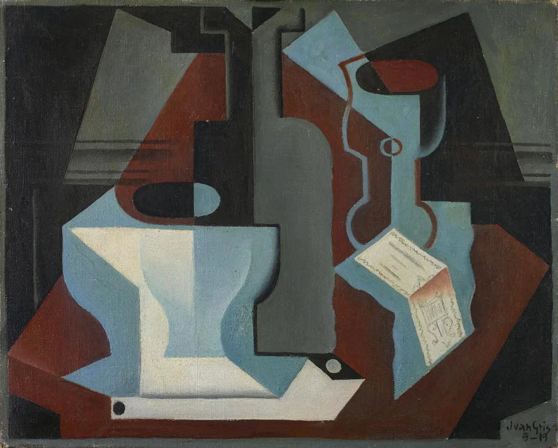 Karaff, skål och glas - Juan Gris