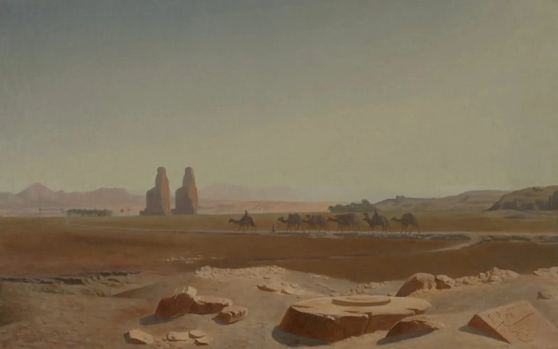 Karavan passerande nära Memnons kolosser. Thebe - Jean-Léon Gérôme