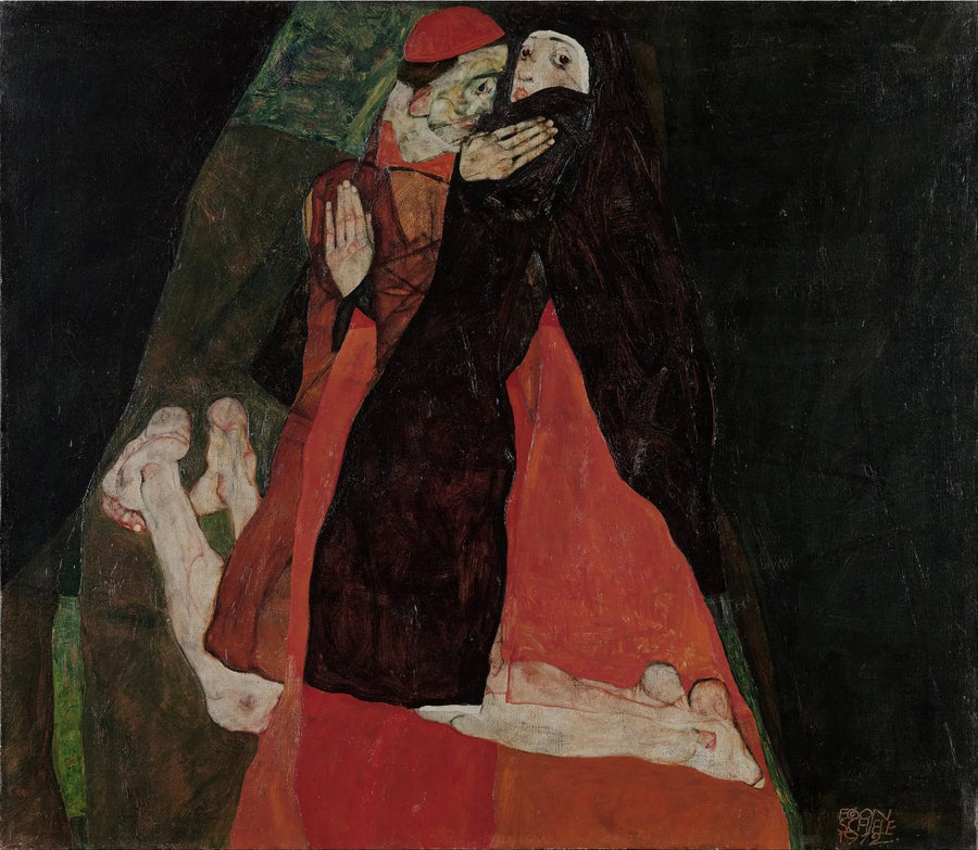 Kardinal och Nonna (Kärlek) - Egon Schiele