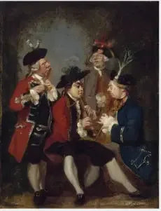 Karikatyr av Sir Thomas Kennedy, James Caulfield, vicomte Charlemont, hedervärde John Ward och Richard Phelps - Joshua Reynolds