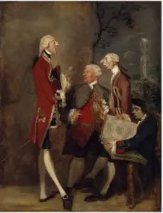 Karikatyr av Thomas Brudenell, baron Bruce, av den ärade John Ward, av Joseph Leeson, framtida andra earl av Milltown, och av Joseph Henry de Shafford. - Joshua Reynolds