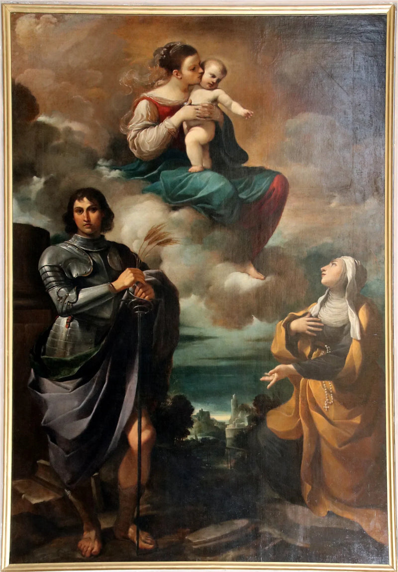 Kategori: Madonna med barn i gloria med san Pancrazio och en helig nunna - Guercino