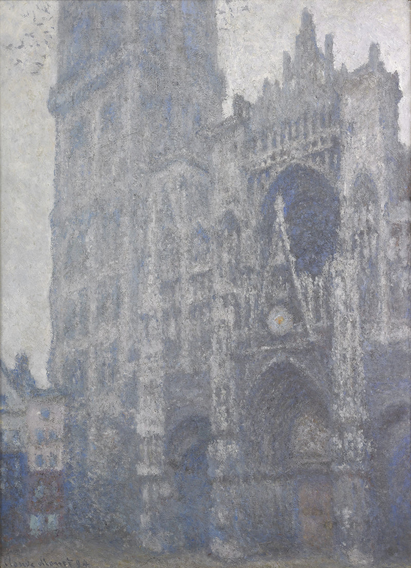 Rouen katedral, grått väder W1345 - Claude Monet