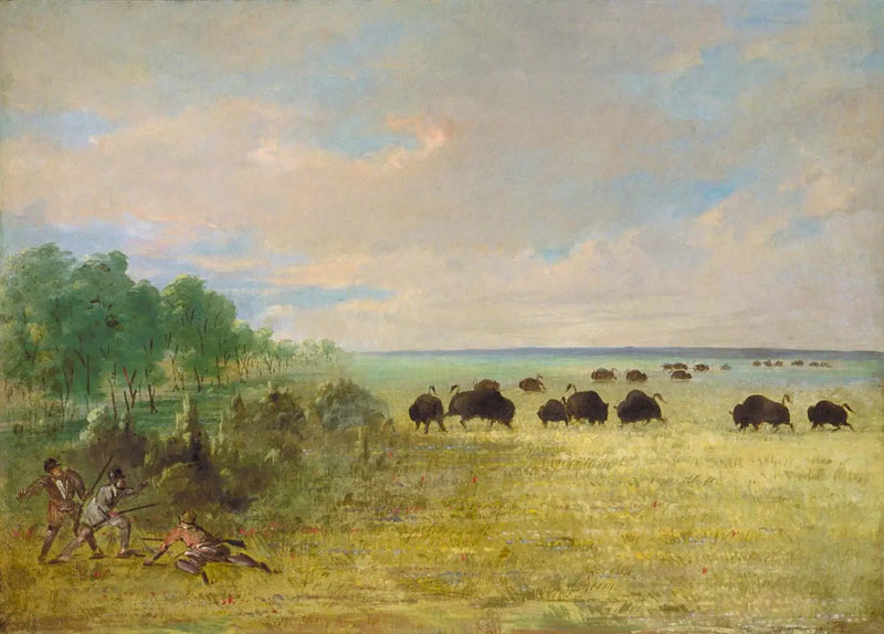Catlin och Party jagar Buffalo i Texas - George Catlin