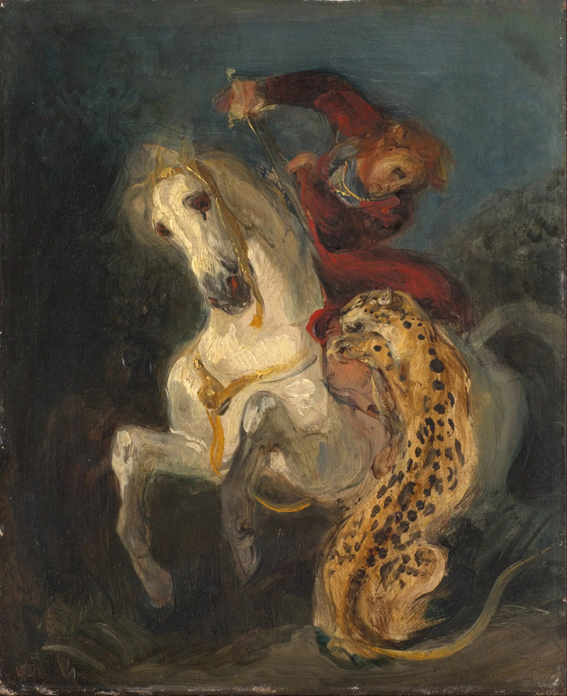 Ryttare attackerad av en jaguar - Eugène Delacroix