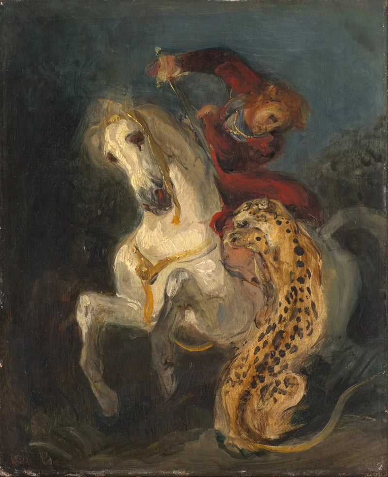Ryttare attackerad av en jaguar - Eugène Delacroix