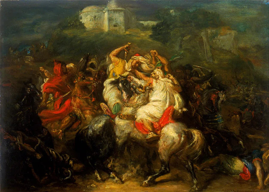 Arabiska riddare i strid - Théodore Chassériau