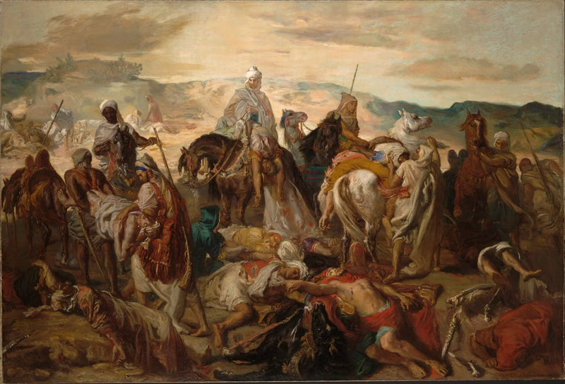 Arabiska riddare som bär bort sina döda - Théodore Chassériau