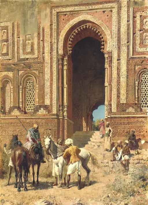 Indiska kavallerister vid Alah-ou-dins port, Gamla Delhi - Edwin Lord Weeks