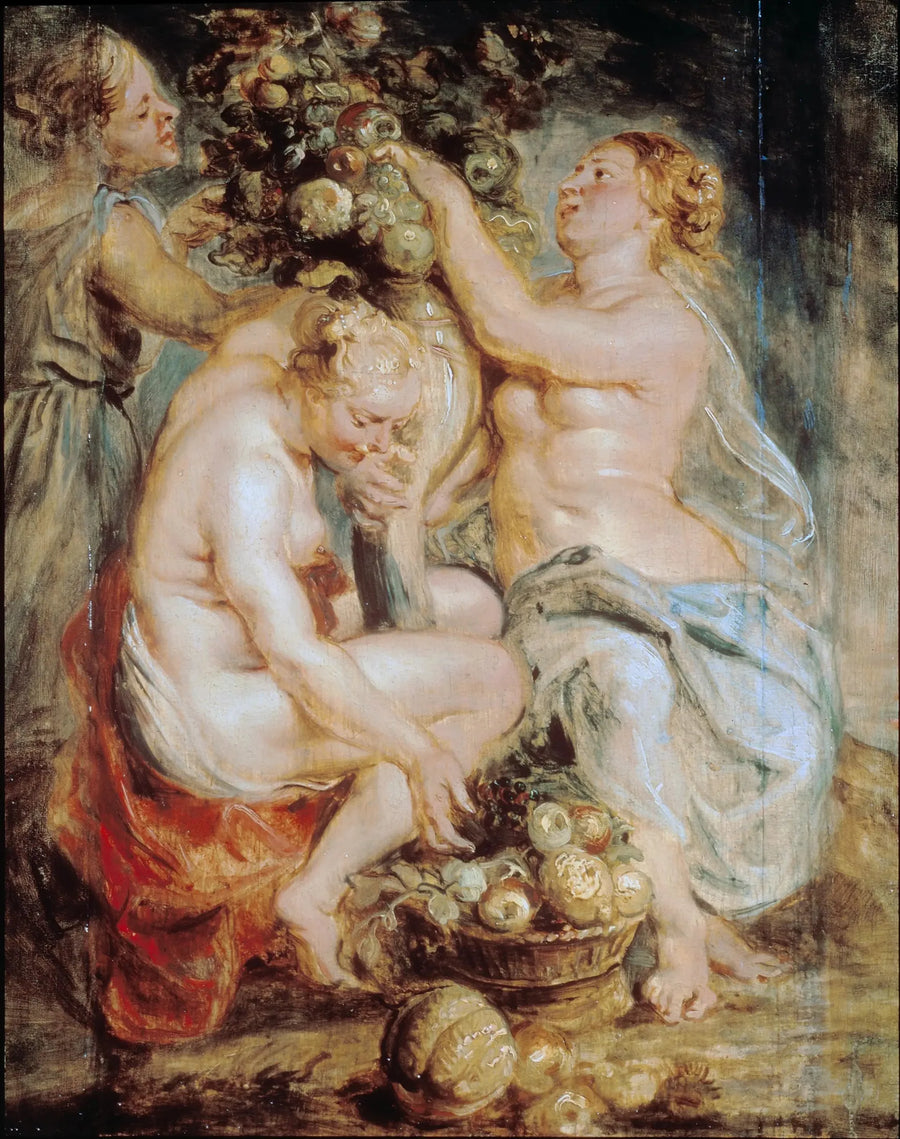 Ceres och två nymfer med ett horn av överflöd - Peter Paul Rubens