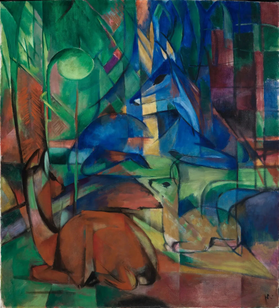 Hjort i skogen II - Franz Marc