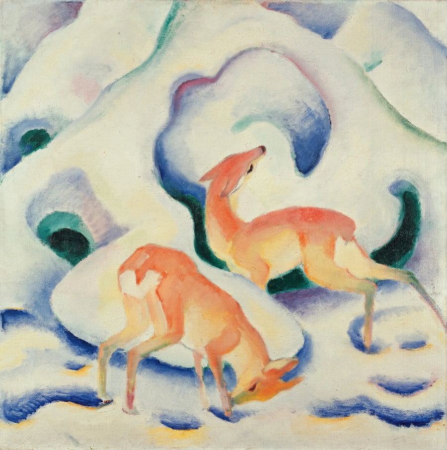 Hjort i snön - Franz Marc