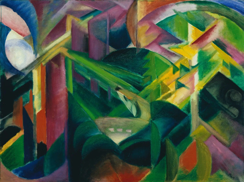 Hjort i en klosterträdgård - Franz Marc