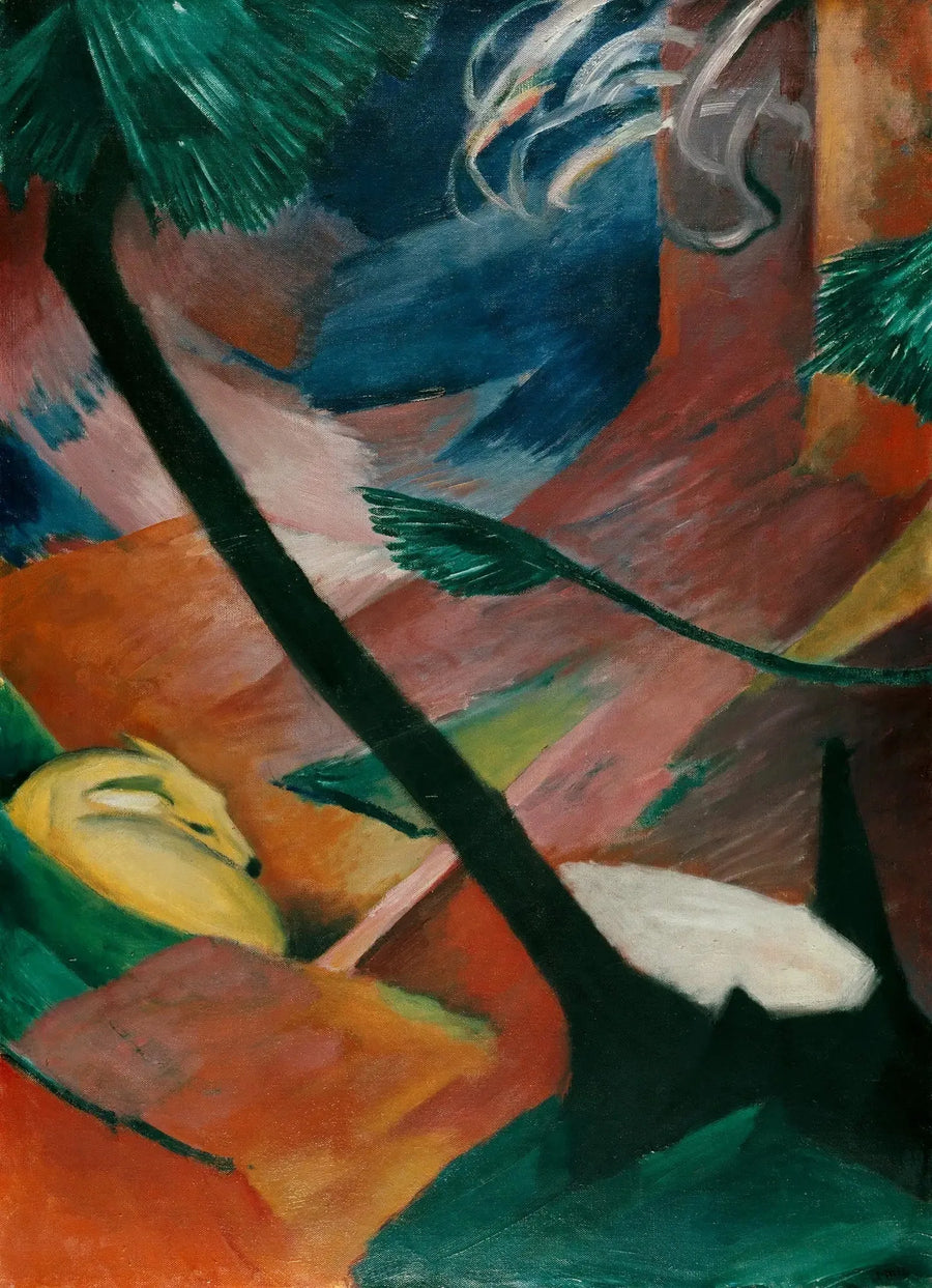 Hjort i skogen II - Franz Marc