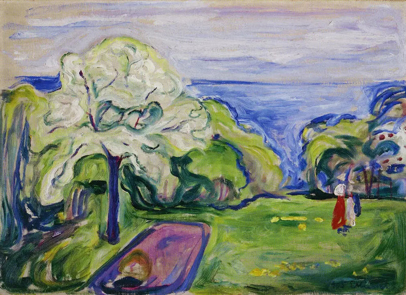 Blommande körsbärsträd - Edvard Munch