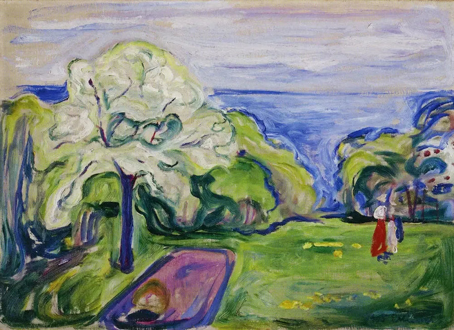 Blommande körsbärsträd - Edvard Munch
