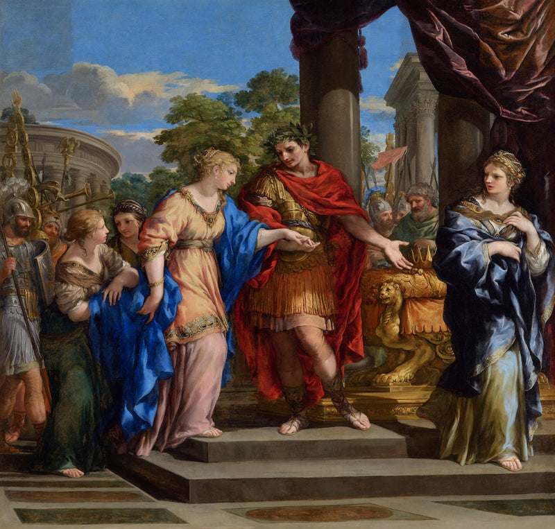 César sätter Kleopatra på Egyptens tron - Pietro da Cortona