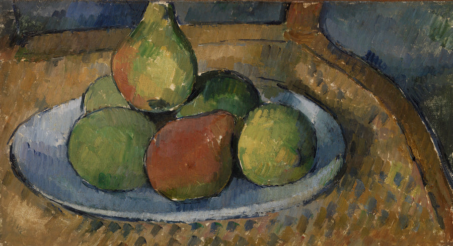 Fruktfat på en stol - Paul Cézanne