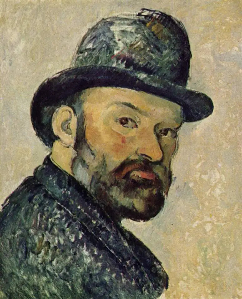 Cézanne med bowlerhatt, skiss - Paul Cézanne