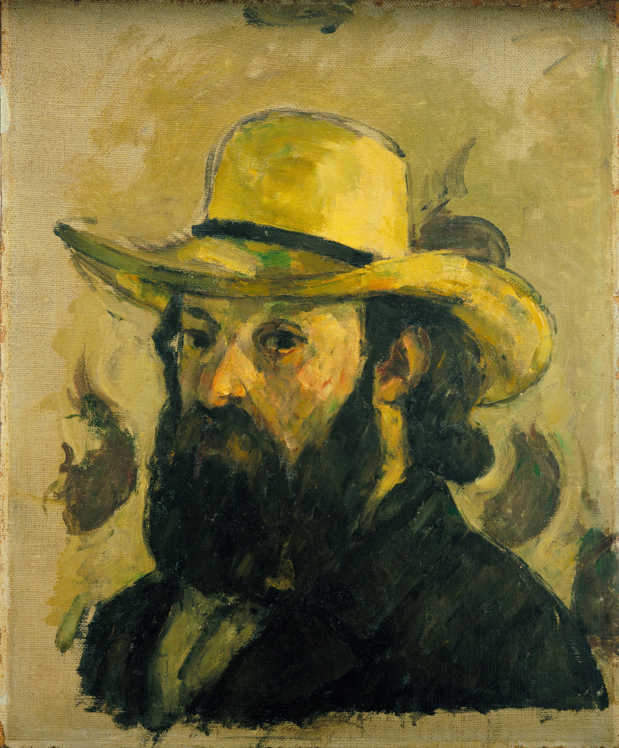 Porträtt av konstnären med halmhatt - Paul Cézanne