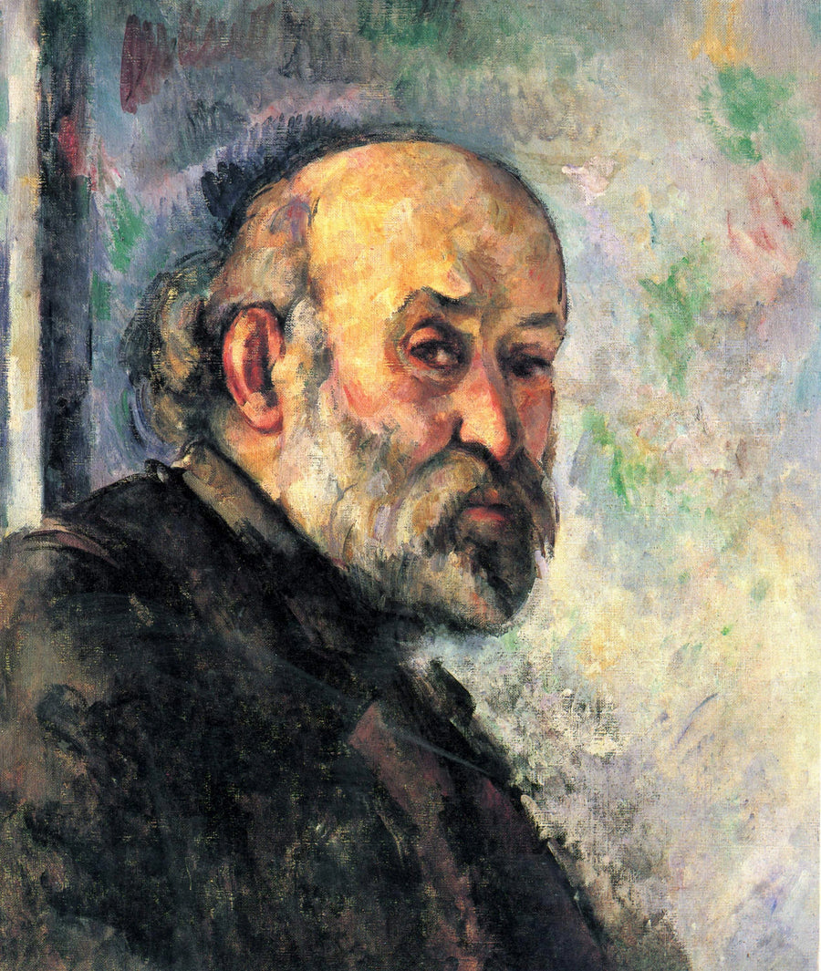 Porträtt av Cézanne mot blå bakgrund - Paul Cézanne