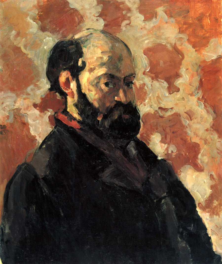 Porträtt av konstnären mot rosa bakgrund - Paul Cézanne