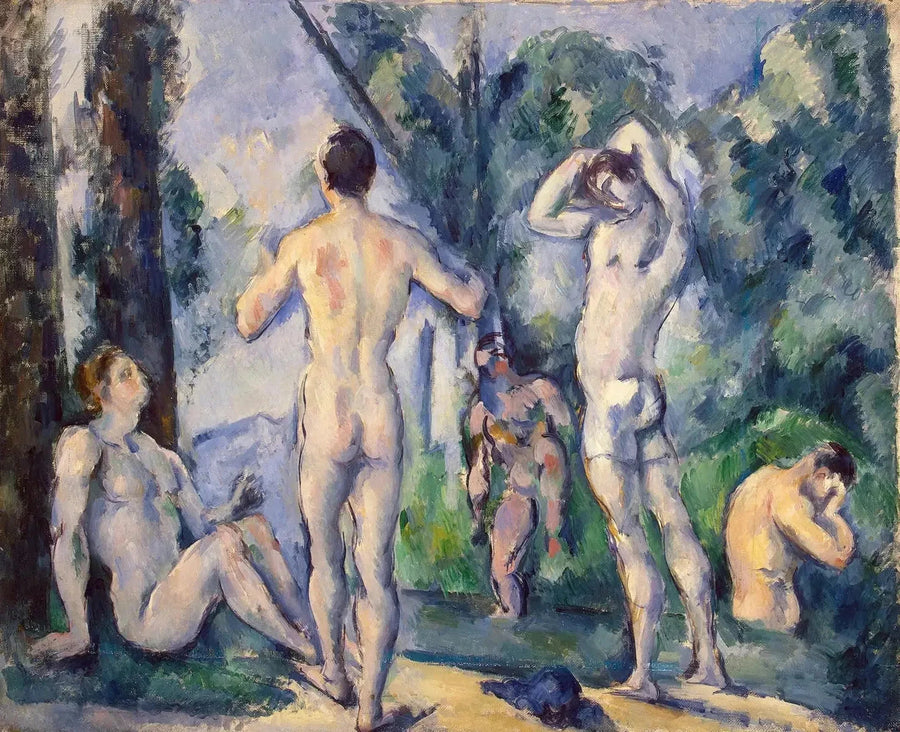 Badarna utomhus - Paul Cézanne
