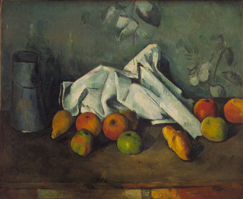 Mjölkflaska och äpplen - Paul Cézanne