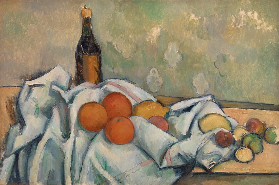 Flaska och frukt - Paul Cézanne