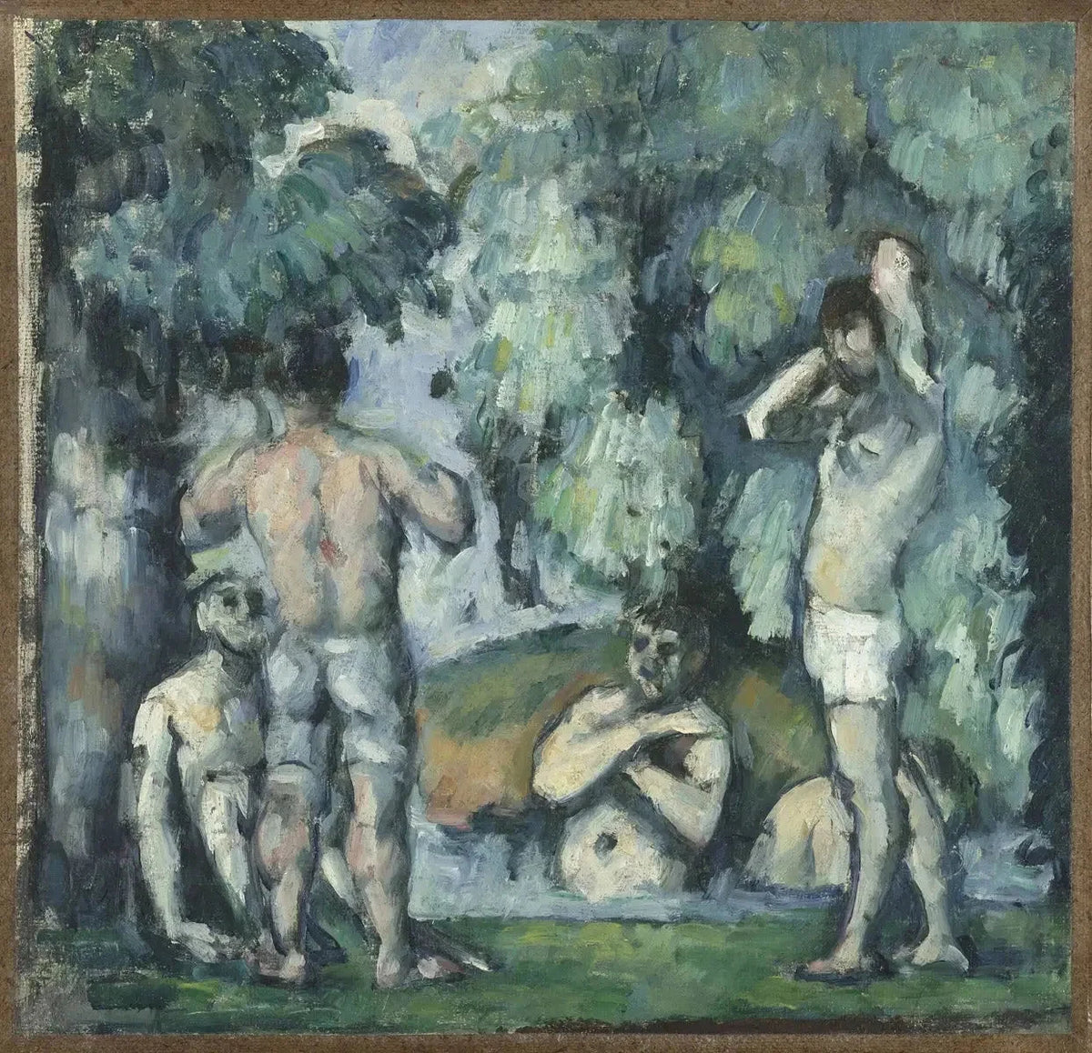 Fem badgäster, cirka 1876-1877--- Paul Cézanne