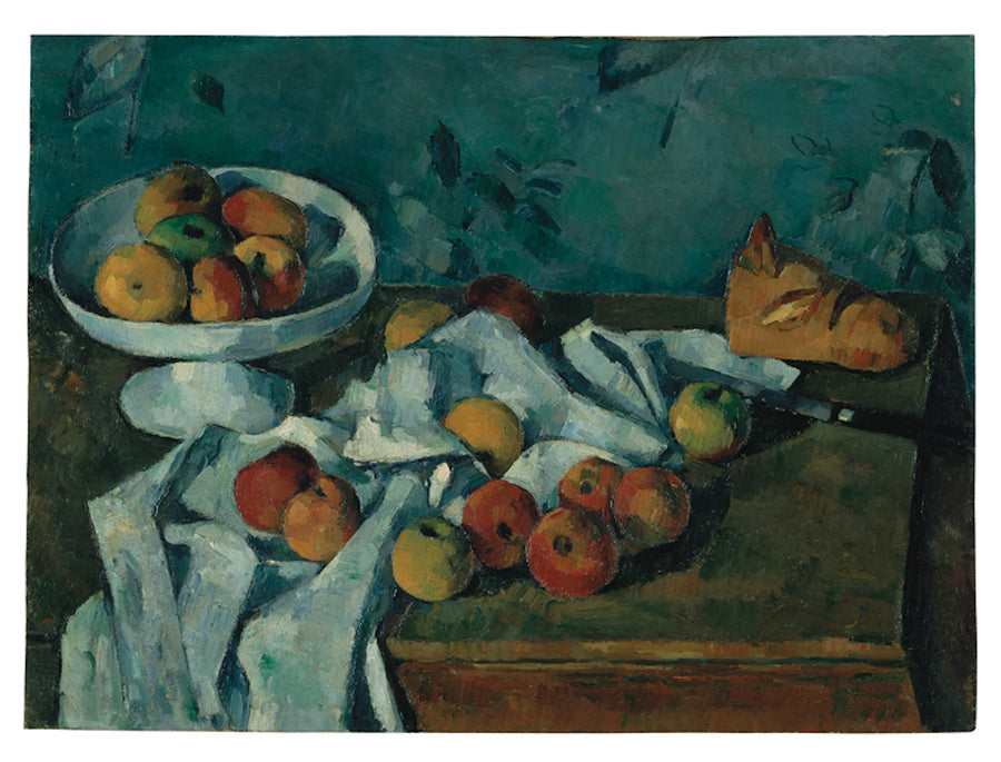 Fruktskål, äpplen och brödlimpa - Paul Cézanne