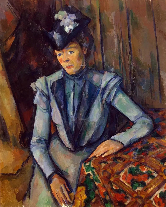 Damen i blått, cirka 1900-1904--- Paul Cézanne