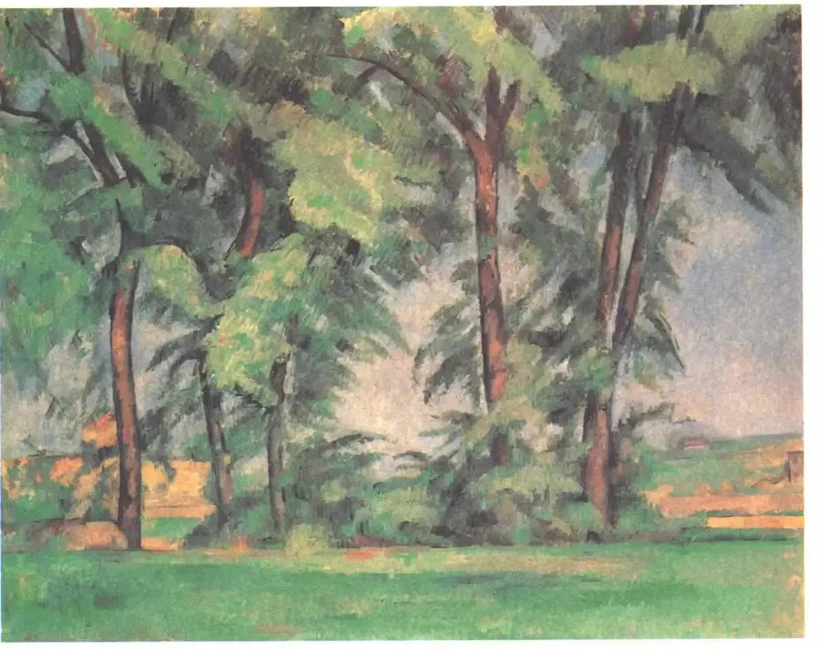 De stora träden vid Jas de Bouffan - Paul Cézanne