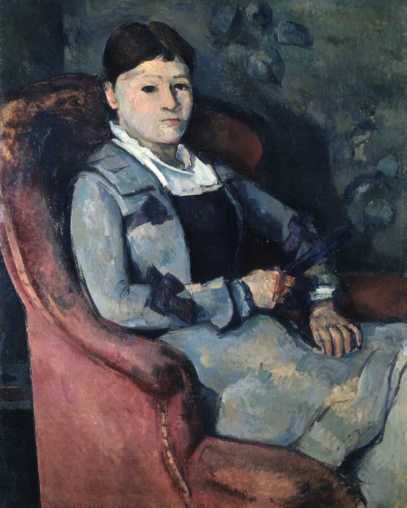 Fru Cézanne med solfjäder - Paul Cézanne