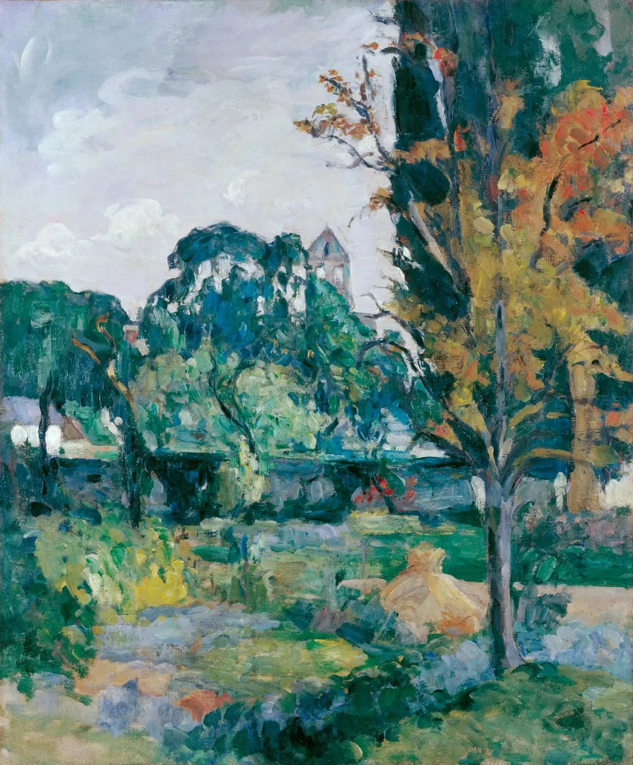 Landskap med kyrktorn - Paul Cézanne