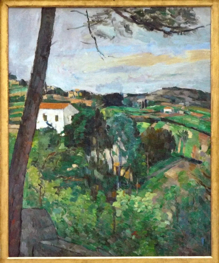 Landskap med röd tak - Paul Cézanne