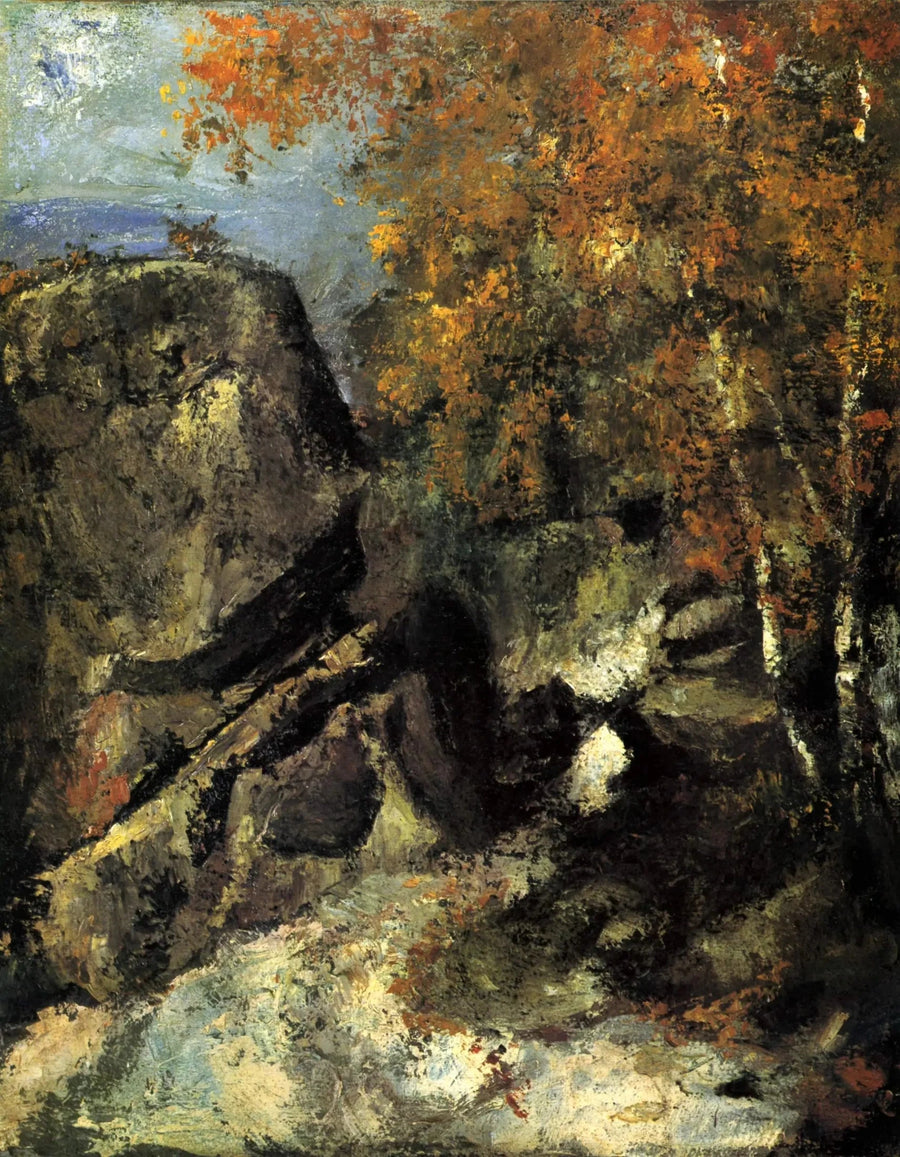 Stenar i skogen - Paul Cézanne