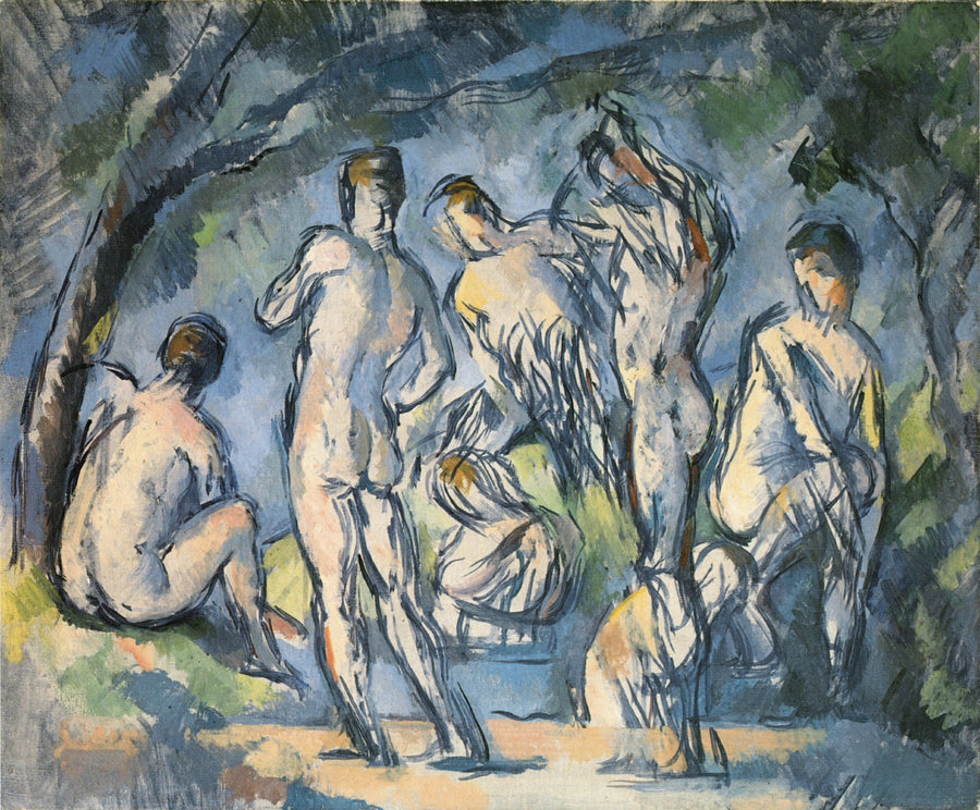 Grupp av sju badare - Paul Cézanne