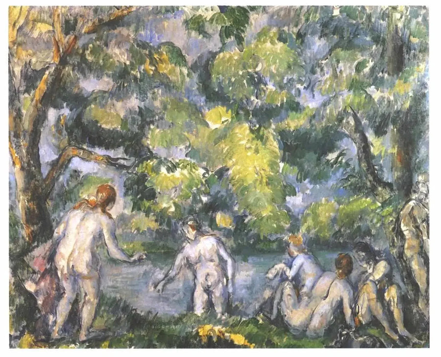 Sex badande kvinnor; Les Ondines - Paul Cézanne