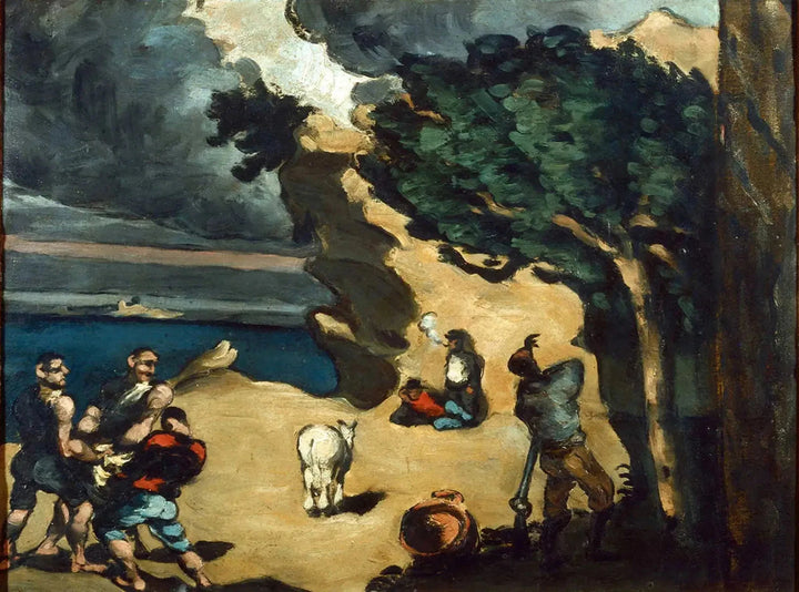 Tjuvarna och åsnan - Paul Cézanne