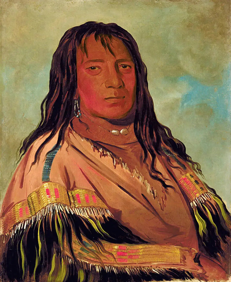 Chá-tee-wah-née-che, Utan Hjärta, Ledare för Wah-ne-watch-to-nee-nah-gänget - George Catlin